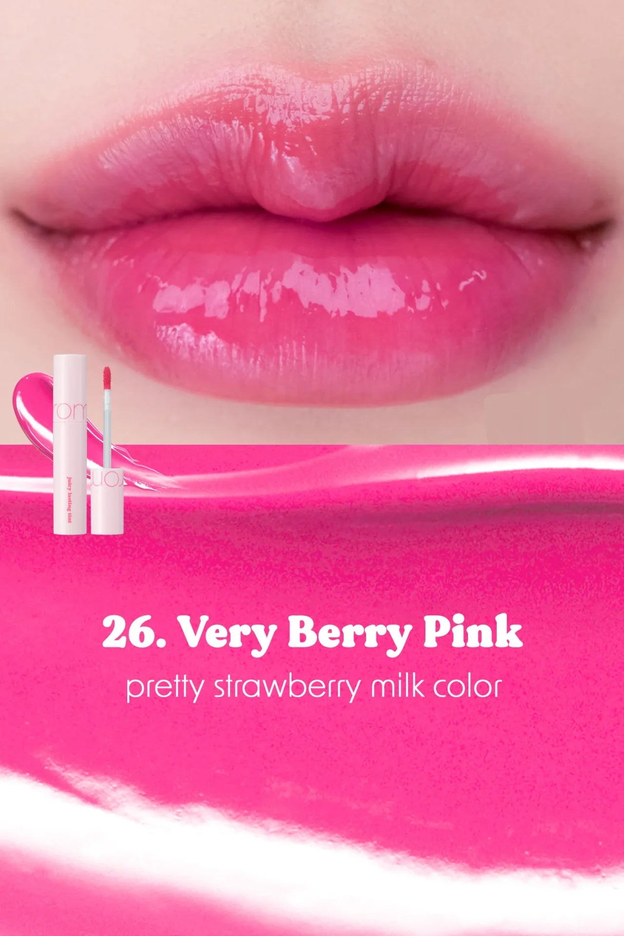 JUICY LASTING TINT 26 VERY BERRY PINK - ROM&ND