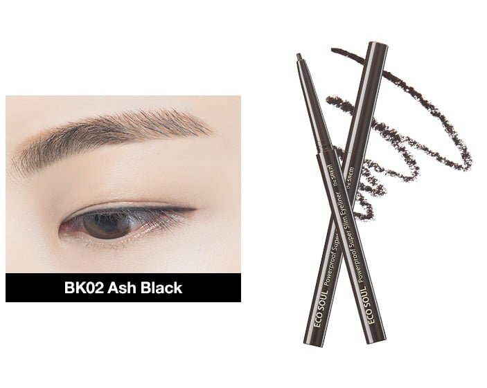 POWERPROOF SUPER SLIM EYELINER BK02 ASH BLACK - THE SAEM