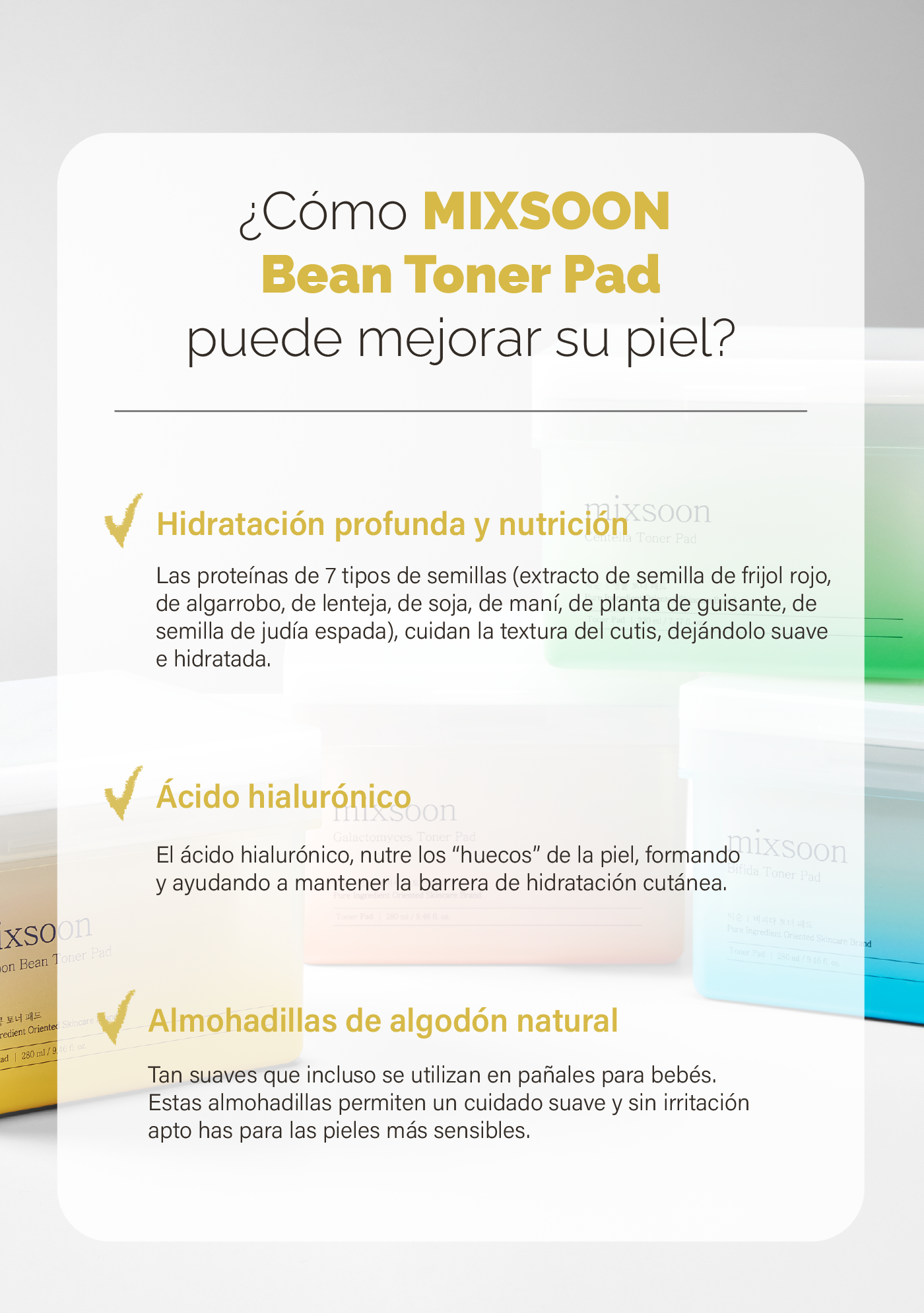BEAN TONER PAD 280ML*70UND - MIXSOON
