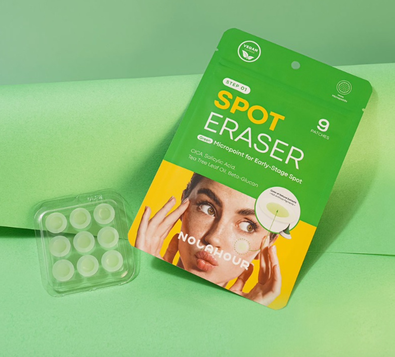 SPOT ERASER GREEN 9 PARCHES - NOLAHOUR