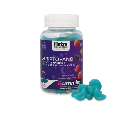 L-TRIPTOFANO + CITRATO DE MAGNESIO + COMPLEJO B GUMMIES X 60 UND - NUTRAZUL