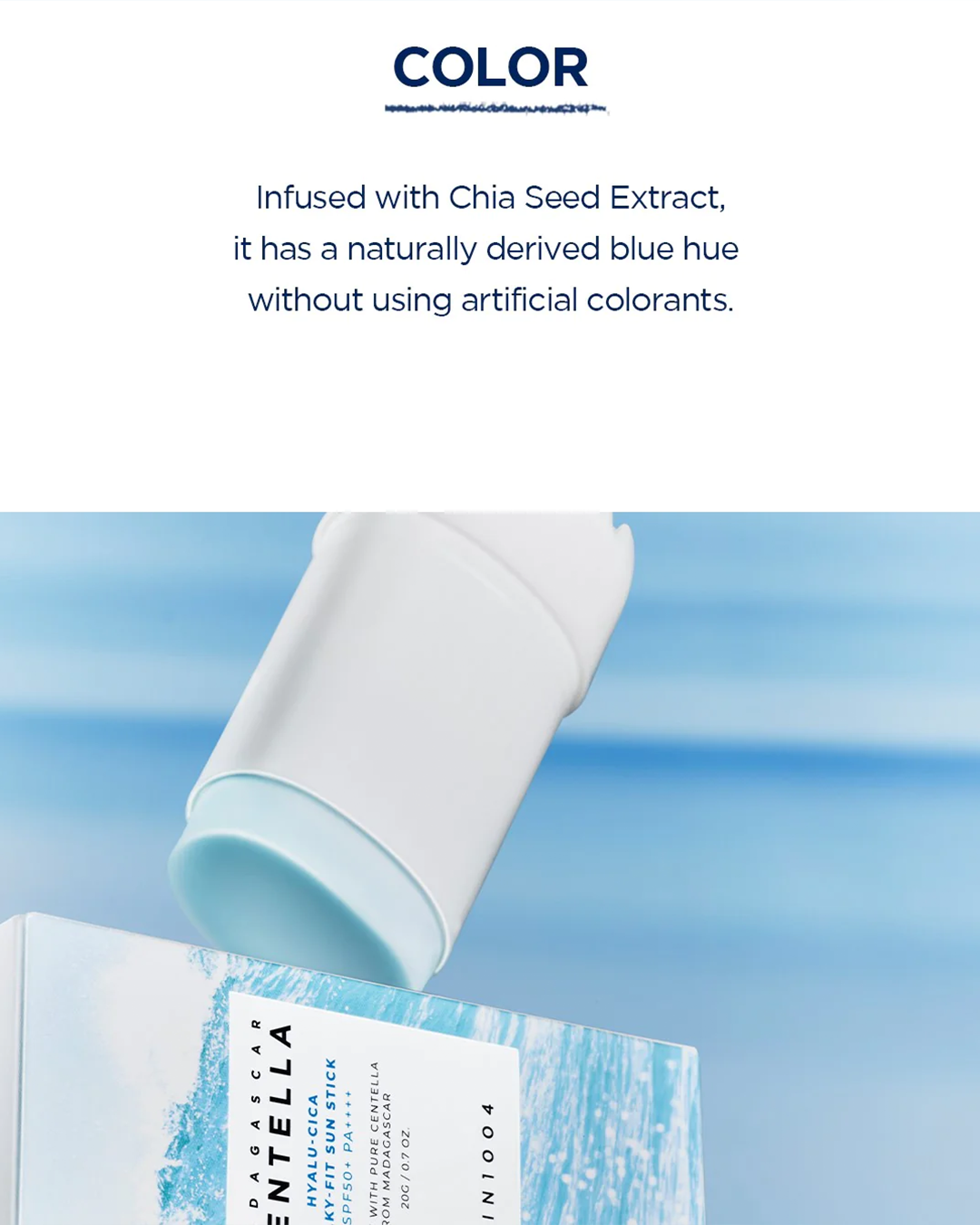MADAGASCAR CENTELLA HYALU-CICA SILKY-FIT SUN STICK - SKIN1004