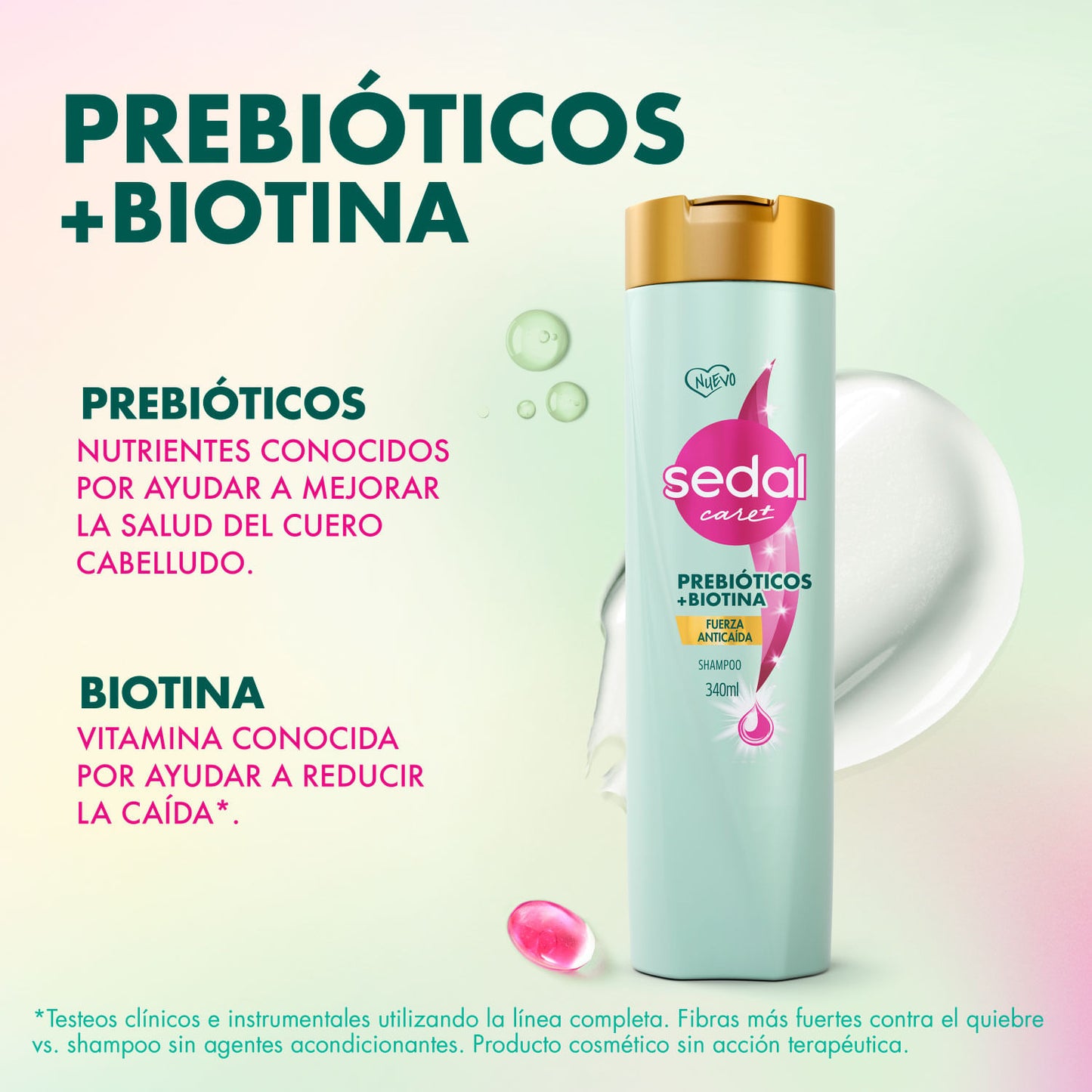 SEDAL SHAMPOO PREBIOTICOS + BIOTINA (ANTICAÍDA) 340ML