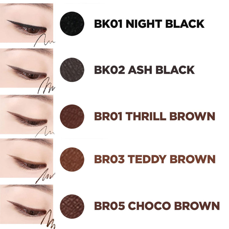 POWERPROOF SUPER SLIM EYELINER BK02 ASH BLACK - THE SAEM