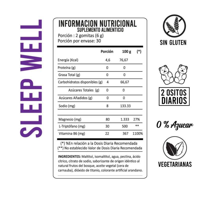 SLEEP WELL (60 GOMITAS/VEGANAS/0% AZUCAR) - PERFECT BEAR