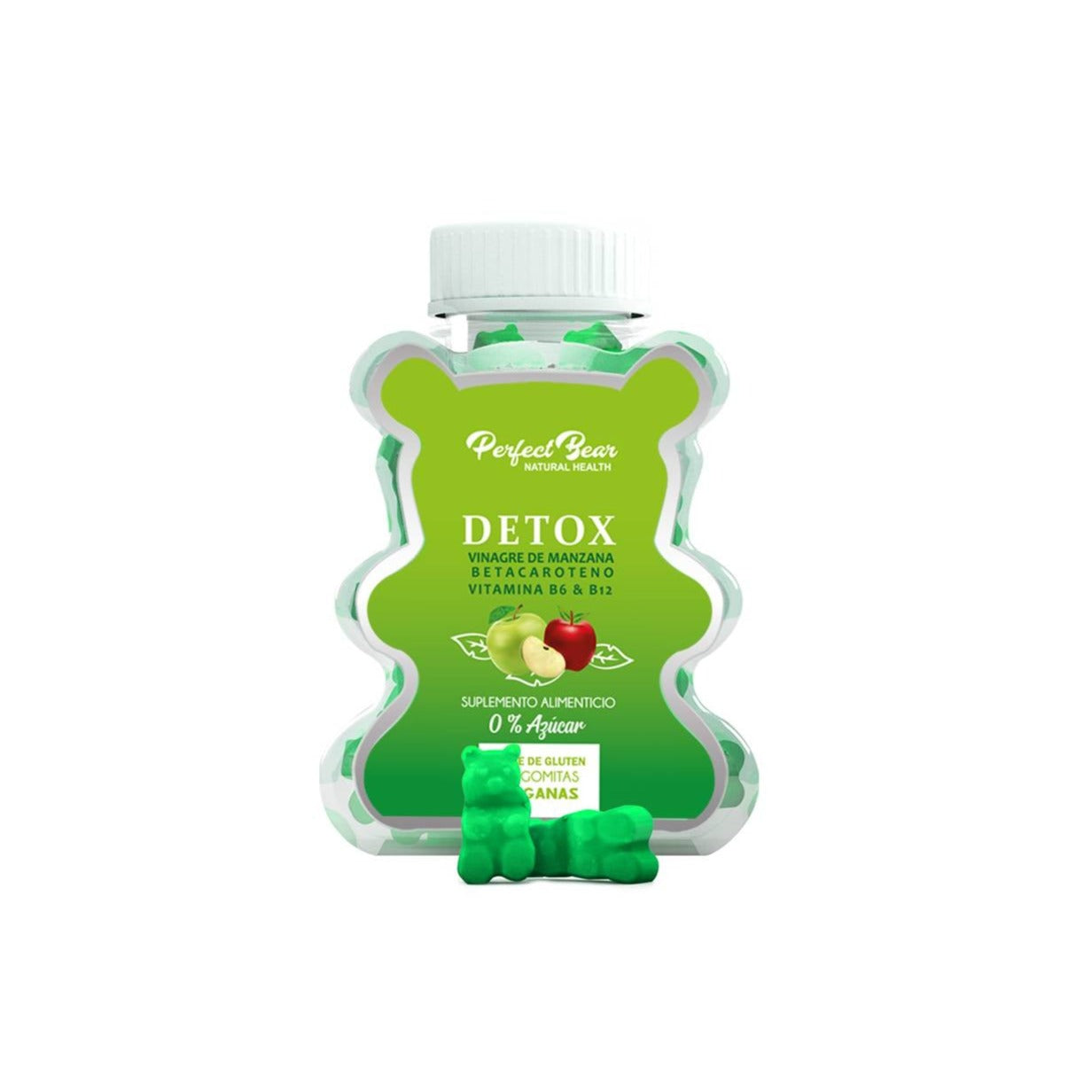 VINAGRE DE MANZANA DETOX (60 GOMITAS/VEGANAS/0% AZUCAR) - PERFECT BEAR