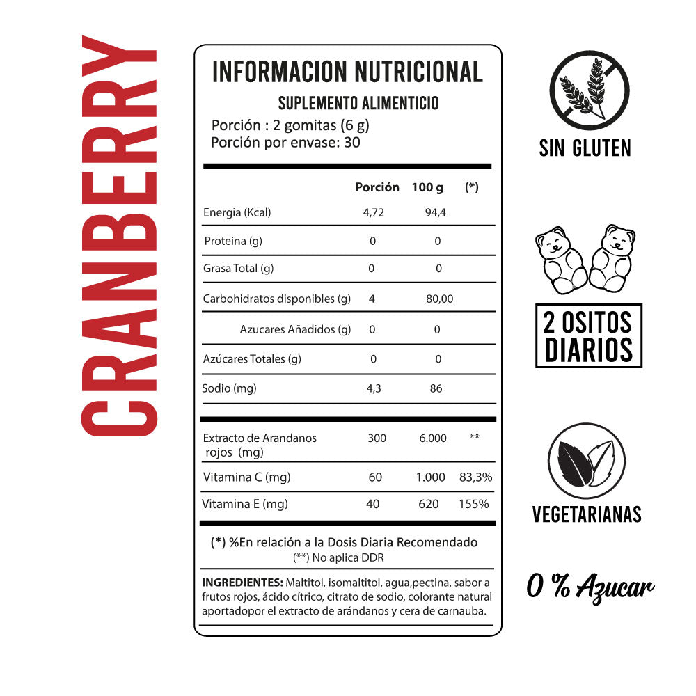 CRANBERRY VITAMINAS GOMITAS X 60 UND - PERFECT BEAR