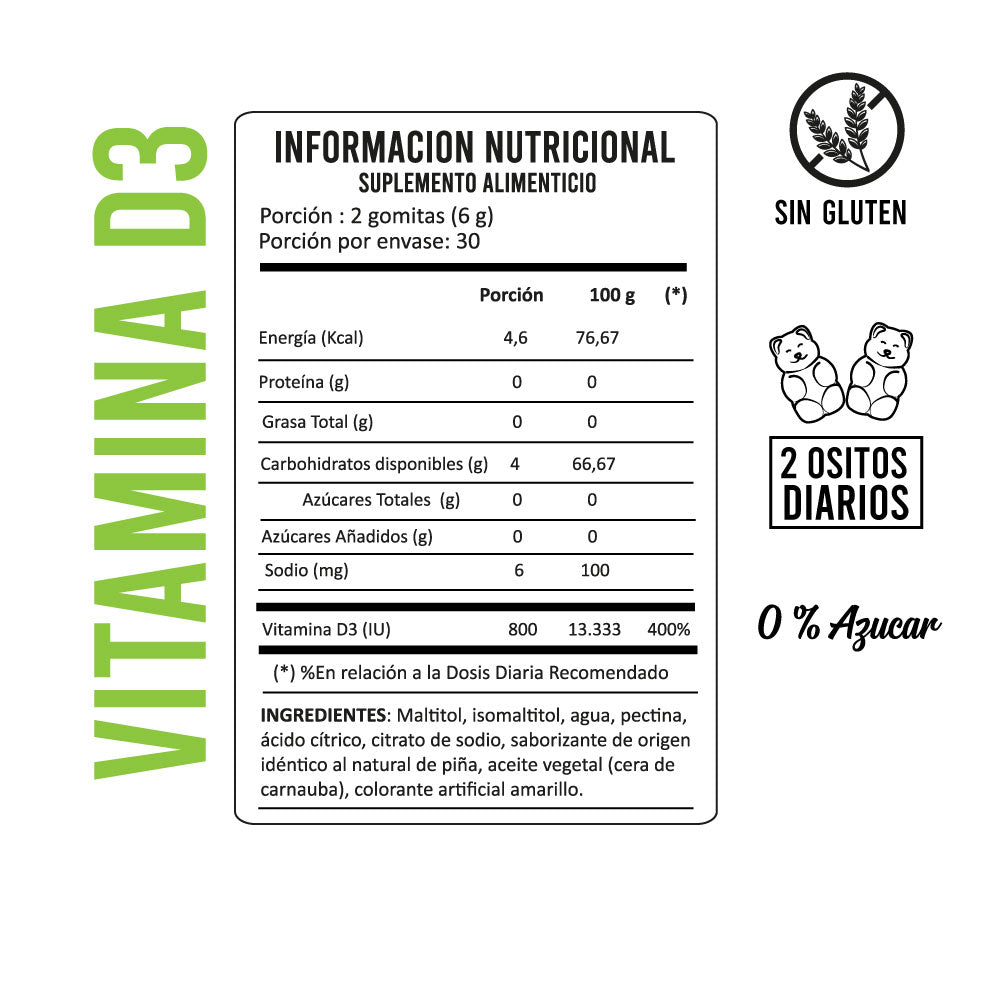 VITAMINA D3 GOMITAS X 60 UND - PERFECT BEAR