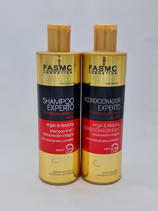 Shampoo de argán y keratina Anti-rotura gruesa y completa 500 mg - Fasmc