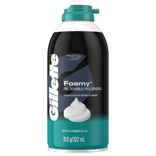 GILLETTE FOAMY ESPUMA DE AFEITAR PIEL SENSIBLE 322ML (312G)