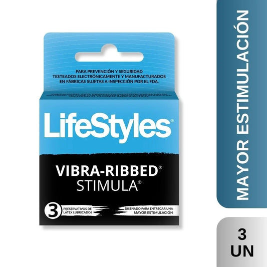 PRESERV LIFESTYLES VIBRA RIBBED STIMULA X 3 (DM)