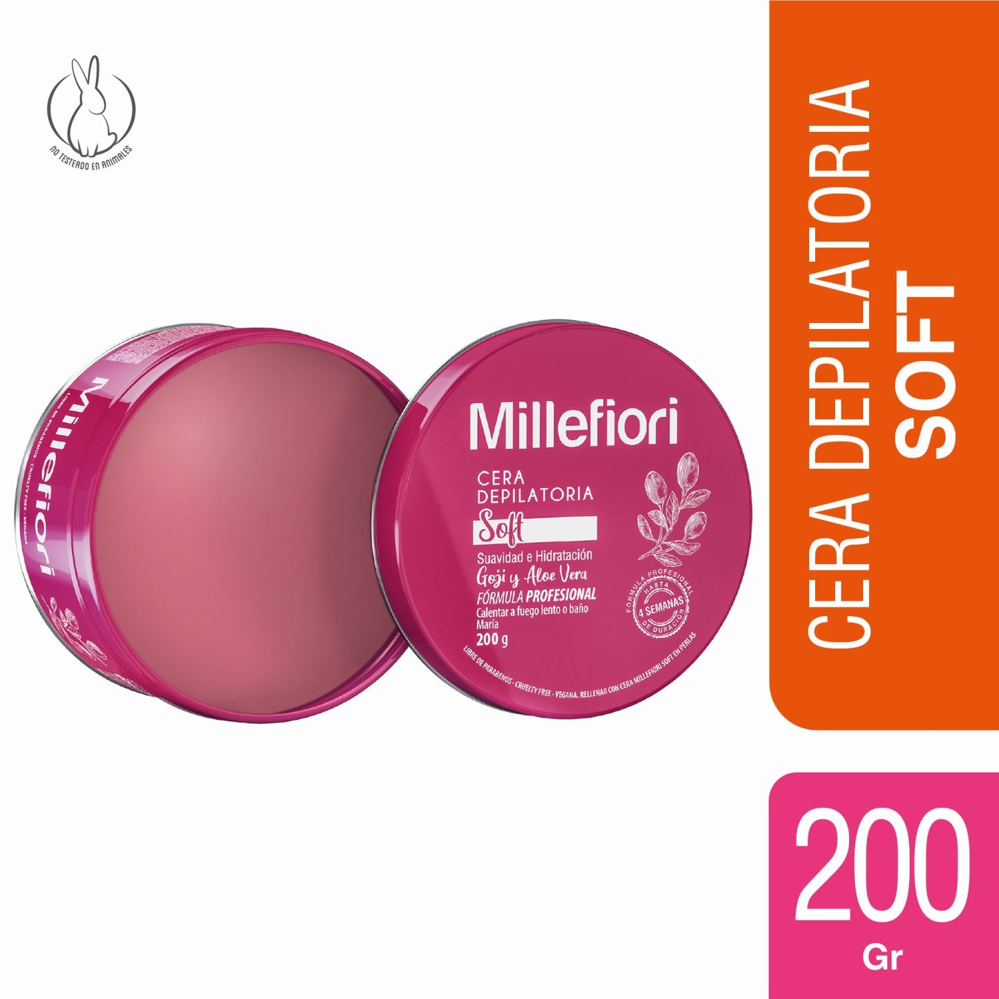 MILLEFIORI SOFT CERA DEPILATORIA PROFESIONAL GOJI Y ALOE VERA 200GR