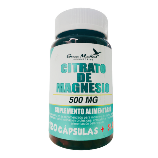 CITRATO DE MAGNESIO CAP 500 MG X 120 - GREEN MEDICAL