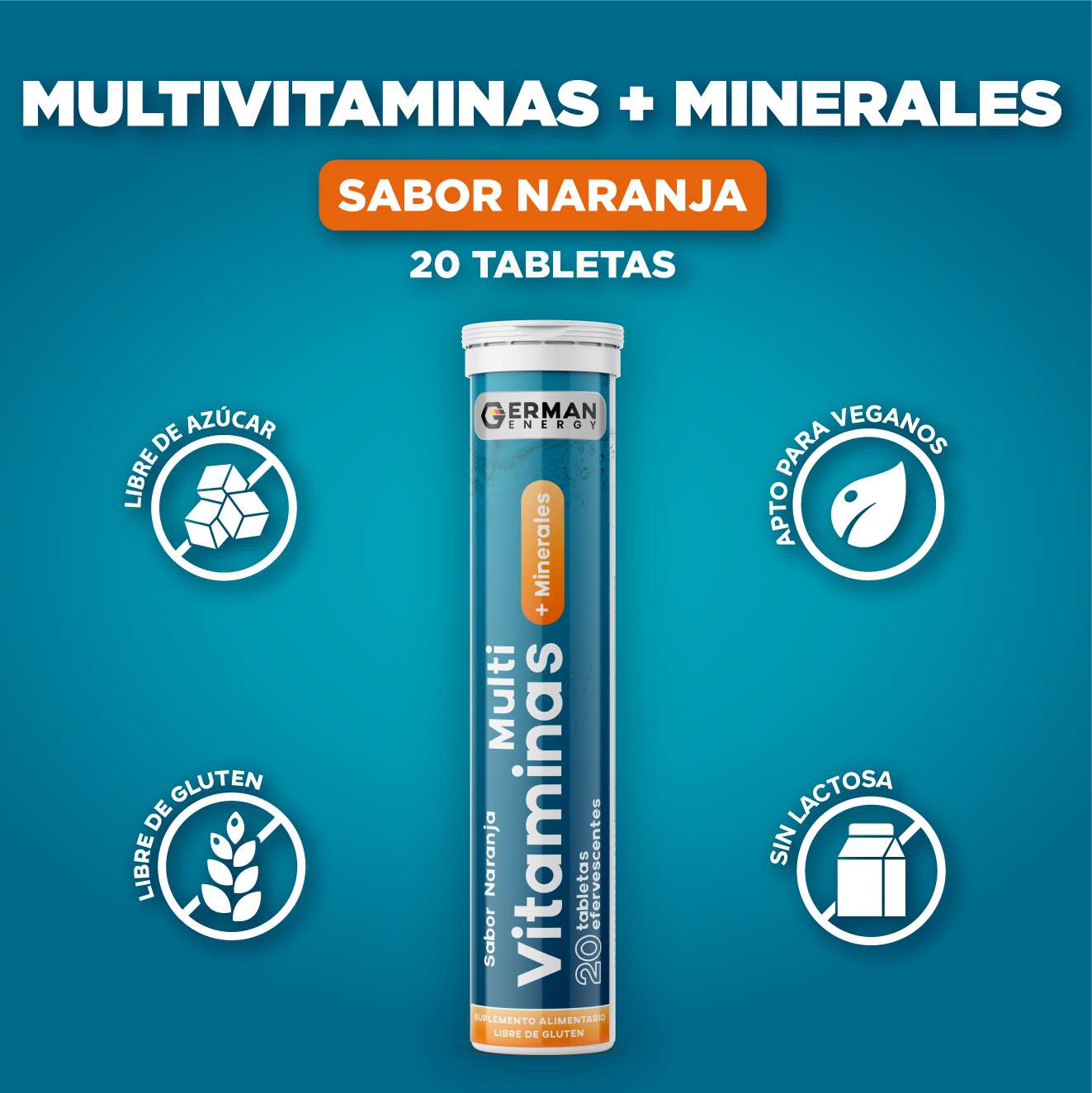 MULTIVITAMINAS + MINERALES TAB EFE X 20 GERMAN ENERGY