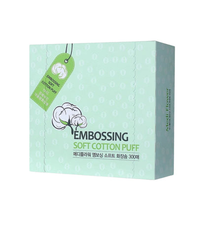 EMBOSSIG SOFT COTTON PUFF 300 UN - MEDIFLOWER