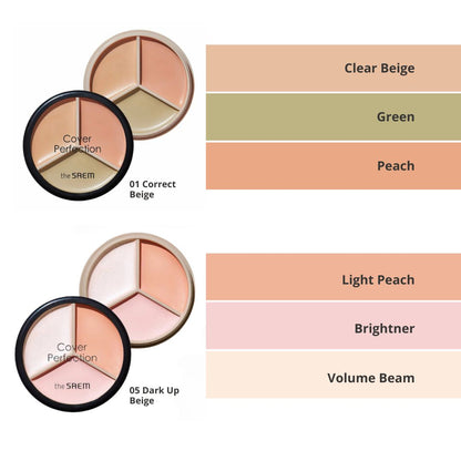 COVER PERFECTION TRIPLE POT CONCEALER 01 CORRECT BEIGE - THE SAEM