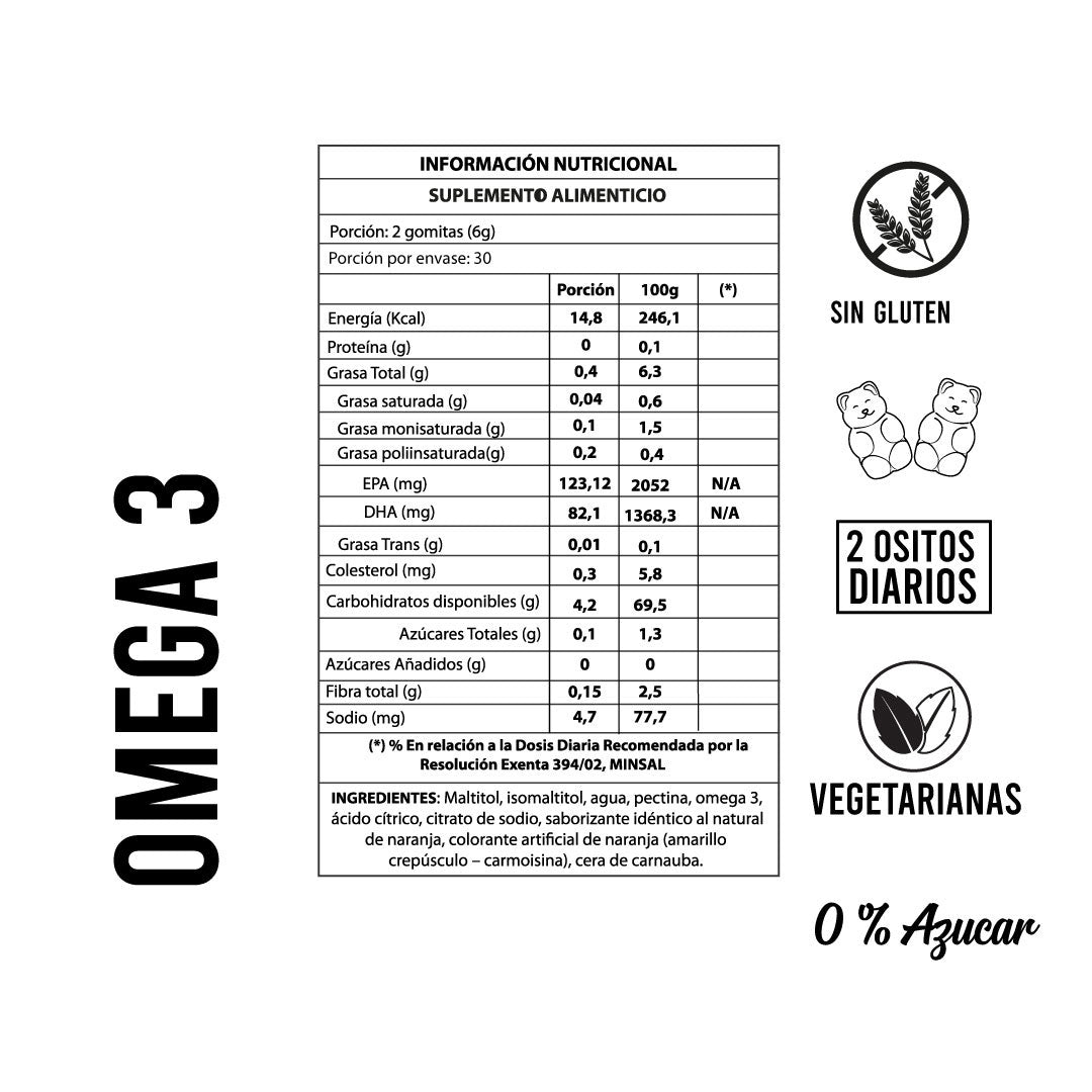 OMEGA 3 FISH OIL GOMITAS X 60 UND - PERFECT BEAR