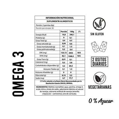 OMEGA 3 FISH OIL GOMITAS X 60 UND - PERFECT BEAR