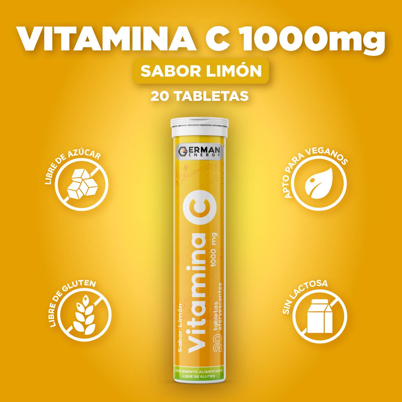 VITAMINA C TAB EFE LIMON 1000MG X 20 UND - GERMAN ENERGY