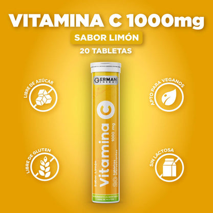 VITAMINA C TAB EFE LIMON 1000MG X 20 UND - GERMAN ENERGY