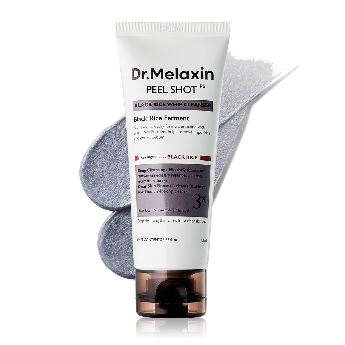 PEEL SHOT BLACK RICE WHIP CLEANSER - DR. MELAXIN