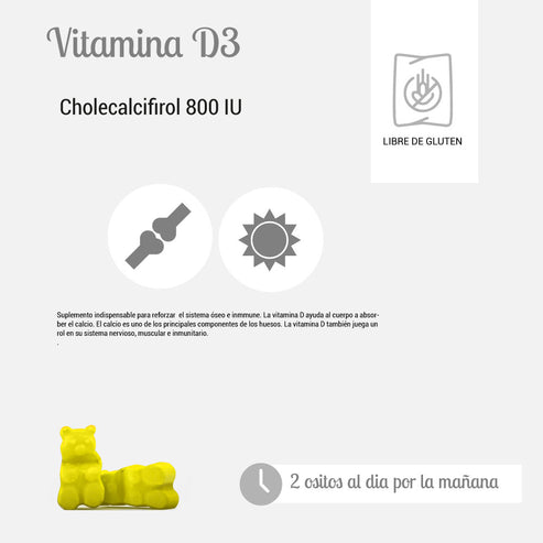 VITAMINA D3 (60 GOMITAS/VEGANAS/0% AZUCAR) -  PERFECT BEAR
