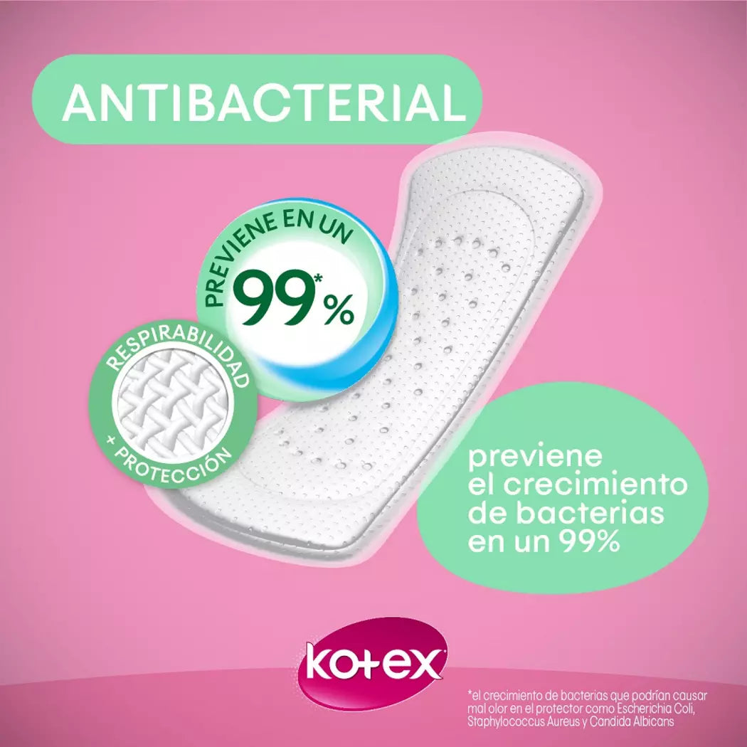 KOTEX PROTECTORES DIARIOS NORMAL ANTI BACTERIAL X40